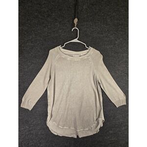 Neiman Marcus Womens Gray Button Back Knit Raglan Sweater Bohemian Top Size S